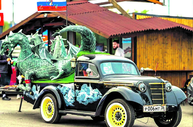 Воронежец собрал машину-мангал своими руками 