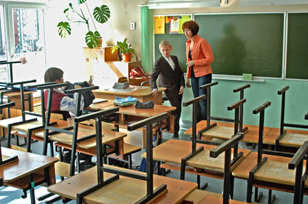 Пустуют классы. Фото Михаила Вязового. 